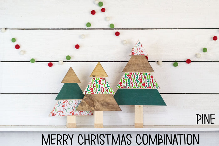 Multi-color Christmas Trees, Set of 3