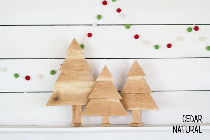 Multi-color Christmas Trees, Set of 3