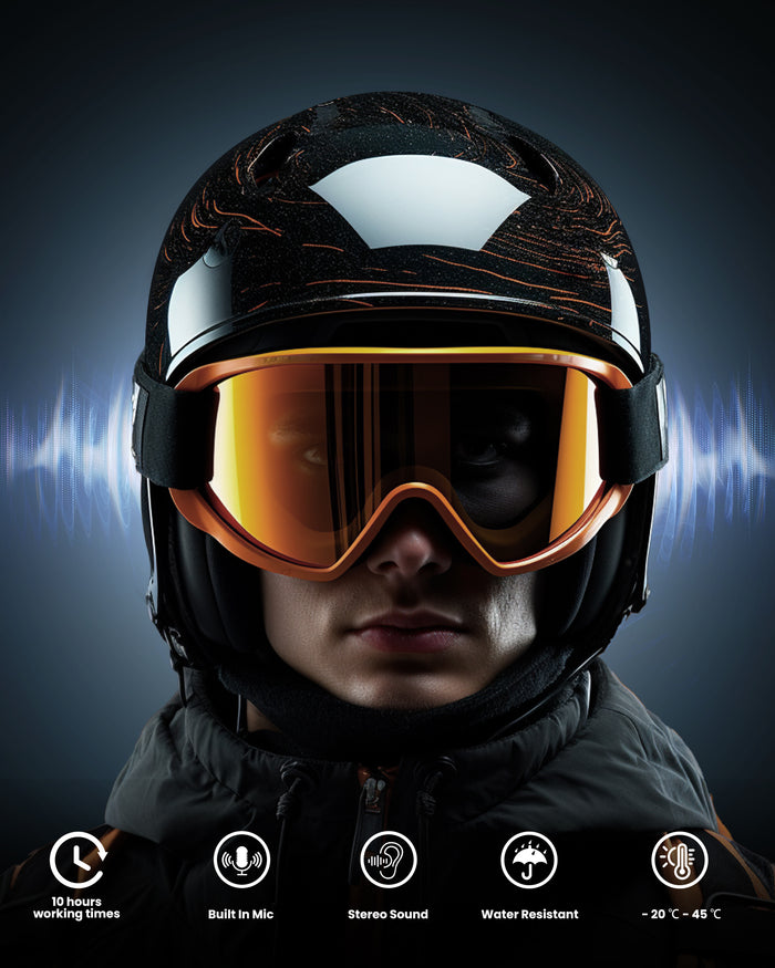 MZ04-M Wireless  Drop-in Headphones with Cable Charging for Ski Helmet