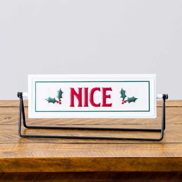 Naughty + Nice Swivel Sign