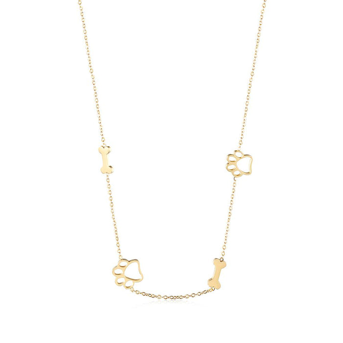 Paw and Bone Station Necklace