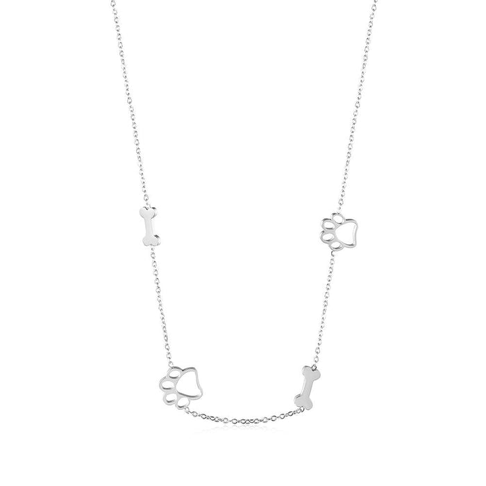 Paw and Bone Station Necklace