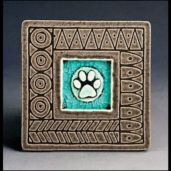 Paw Print with Border Coaster Tile