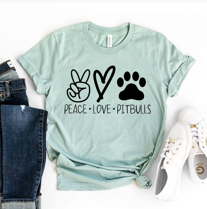 Peace Love And Pitbulls T Shirt