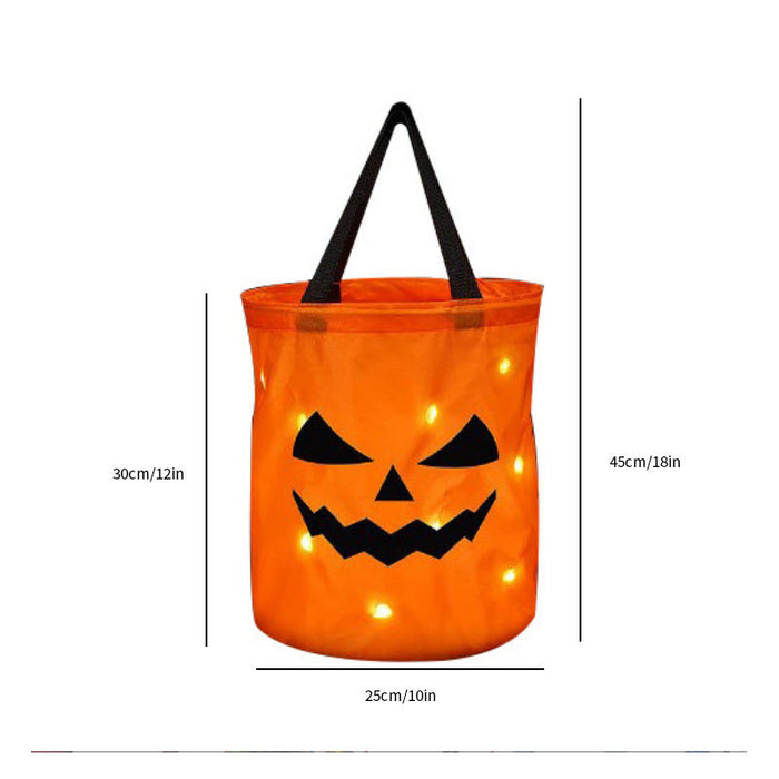 Personalized Halloween Pumpkin Tote with Glowing LED Lights
