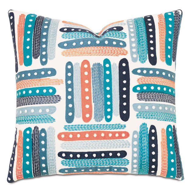 Phineas Embroidered Square Pillow