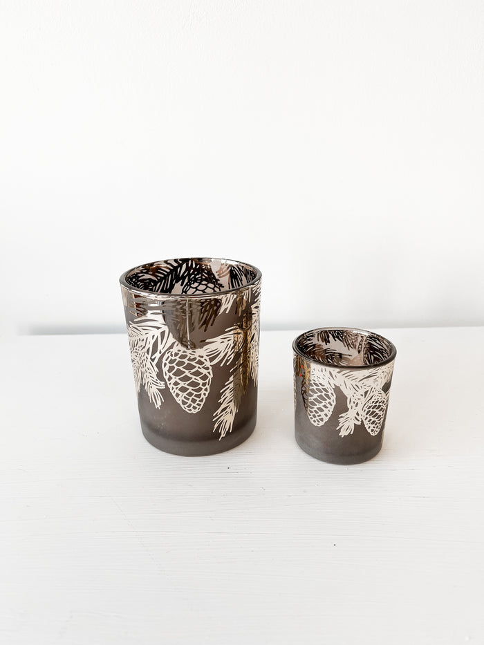 Pinecone Glass Candle Votive