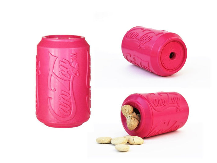 Pink Puppy Can Rubber Treat Toy