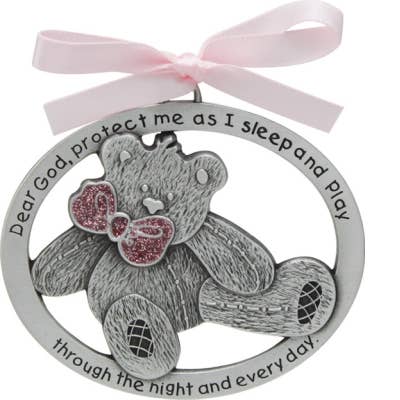 Pink Teddy Bear Crib Medal