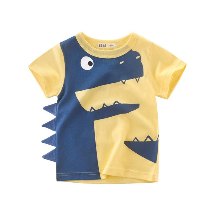 Premium Kids Cotton T-shirt with Small Crocodile Pattern