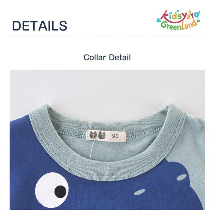 Premium Kids Cotton T-shirt with Small Crocodile Pattern