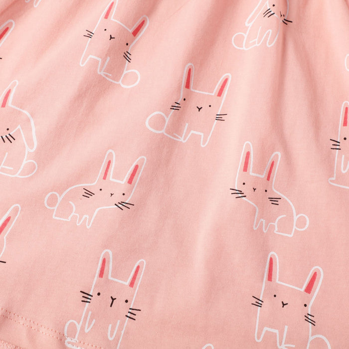 Premium Little Bunny Print Pink Dress