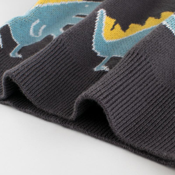Premium Toddler Boy Dinosaur Print Sweater