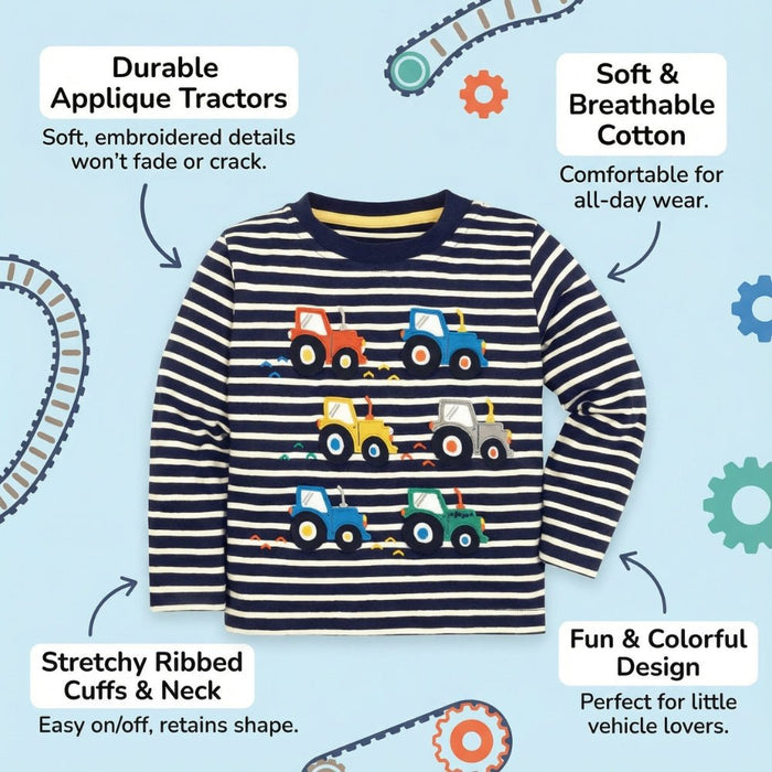 Premium Toddler Boy Little Truck Pattern Fashion Top