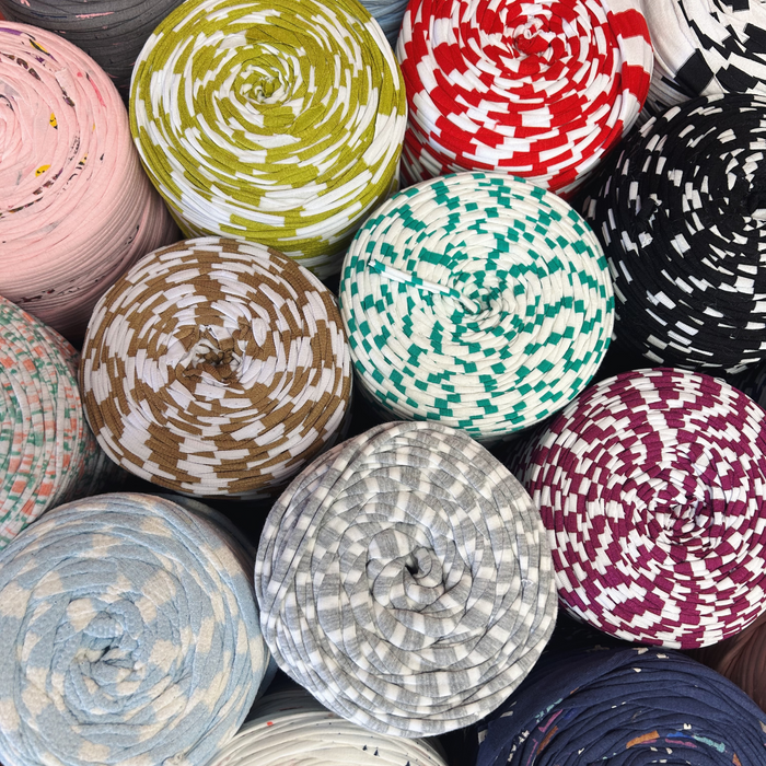 Printed Recycled T-Shirt Fabric Yarn - Festival