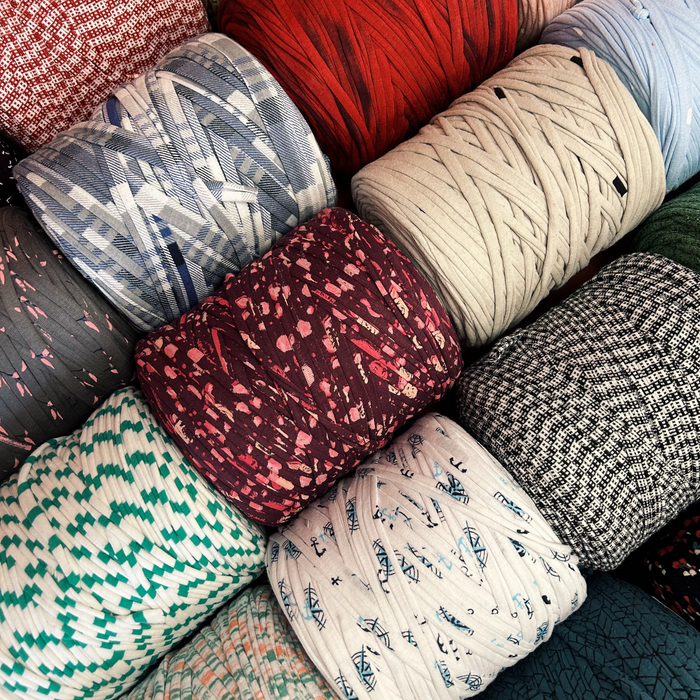 Printed Recycled T-Shirt Fabric Yarn - Sunshine