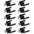 Probrico Hall or Closet Door Levers Locks Black Finish Passage Door Lock 10 Packs - Probrico