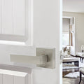 Probrico Passage Door Lever Set with Square Rosette, No Key DL01SNPS - Probrico