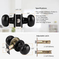 Probrico Passage Interior Door Knobs Hall and Closet Door Handle Keyless Black Lockset Stainless Steel 5 Pack - Probrico