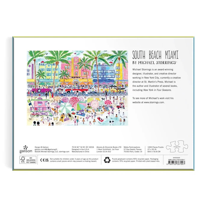 Puzzle - Michael Storrings South Beach Miami - 1000 Piece - Findlay Rowe Designs