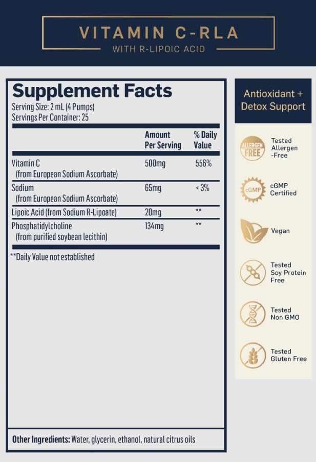 Quicksilver Liposomal Vitamin C with R-Lipoic Acid Liquid 2