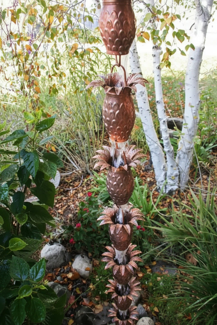 Rain Chain Copper Premium Pineapple RainChains