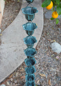 Rain Chain Flower Cups in Patina RainChains