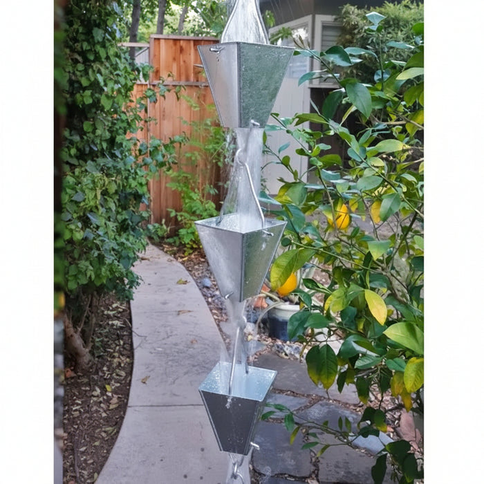 Rain Chains Square Tapered Cups-Aluminum RainChains