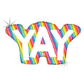 rainbow yay text balloon