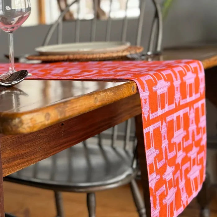 Ramsay Gourd Home - Table Runner - Pagoda - Orange - Findlay Rowe Designs