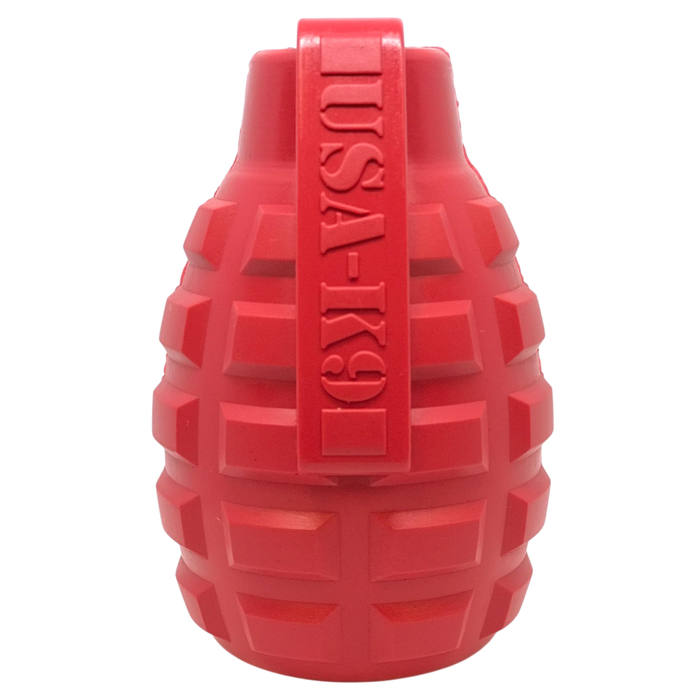 Red and Steel Blue Grenade Treat Toy