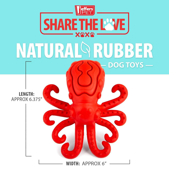 Red Octopus Treat Toy with a One-Inch Opening