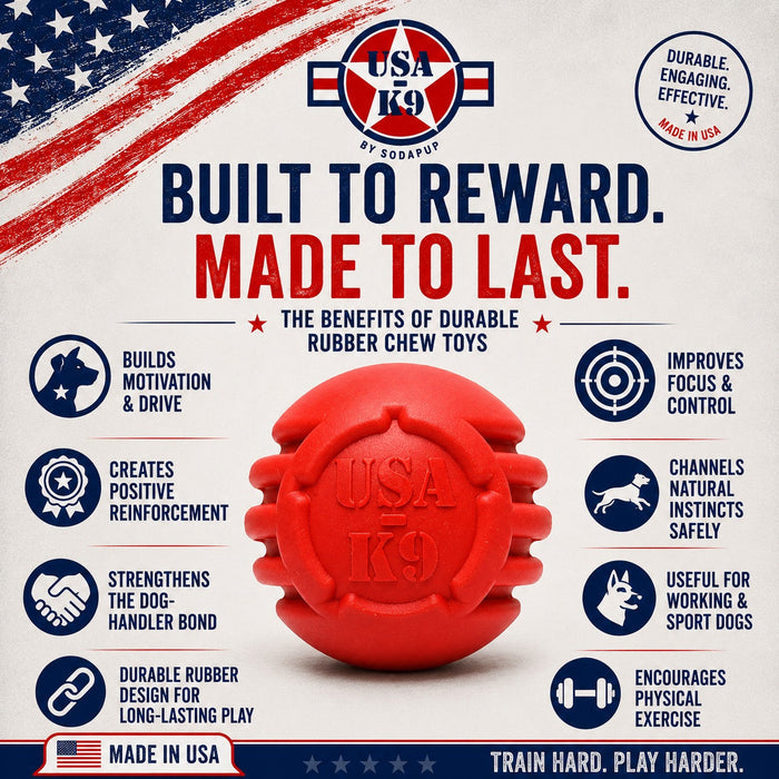 Red Stars-and-Stripes Ball for Treat & Fetch Play