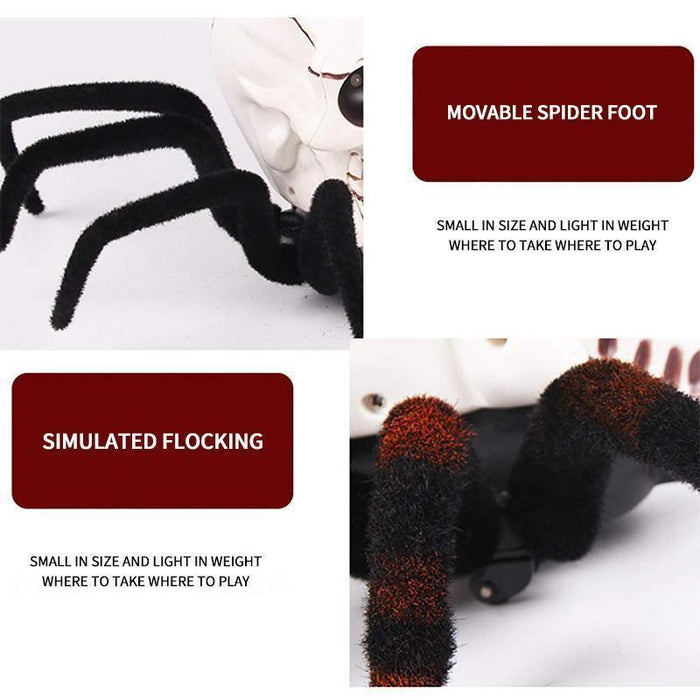 Remote Control Halloween Skeleton Spider with Glowing LED Eyes