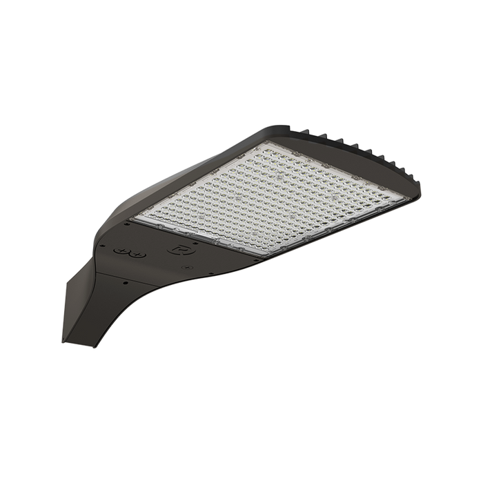 Aerolux - Area Light R1 | BeamFlex™ Adjustable Beam Angle Technology: T2/T3/T4/T5 | Selectable Wattage: 90/120/150W | Selectable CCT: 3000/4000/5000K | 120-347V | Square to Round Pole Adapter Included — Color: Brown