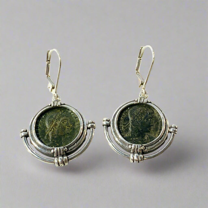 Roman 200-400CE Bronze Coin Earrings
