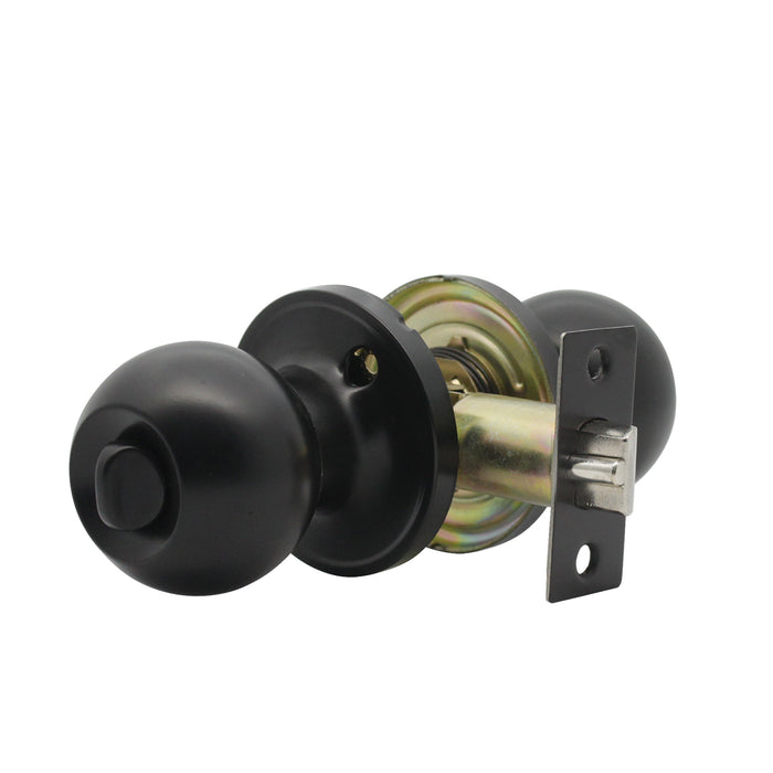 Round Ball Knobs, Privacy Door Lock Knob, Black Finish DL607BKBK - Probrico