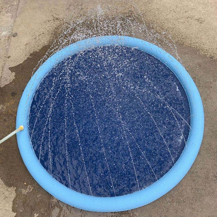 Round Blue Dog Sprinkler Pad