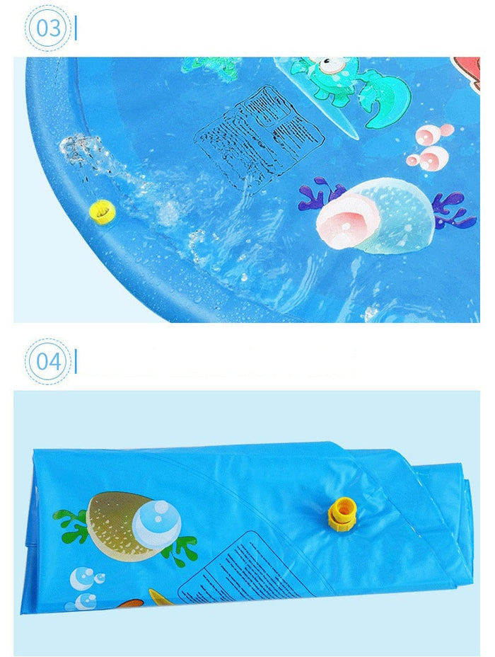 Round Blue Dog Sprinkler Pad