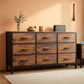 Rustic Brown 9 Drawer Dresser And TV Stand 47 Inch Wide-0