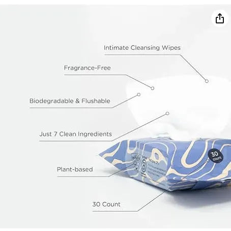 Saalt Intimate Cleansing Wipes (30 wipes)