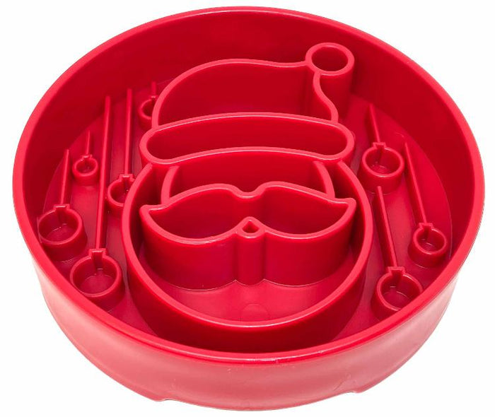 Santa-Pattern Dog Bowl for Holiday Meals