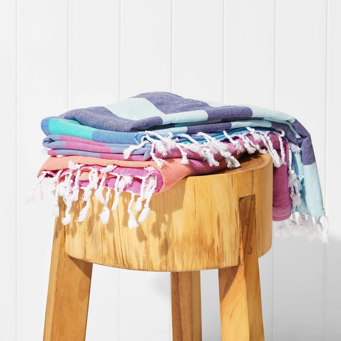 Seven Seas Turkish Towel / Sarong - Classic Sunny Stripe