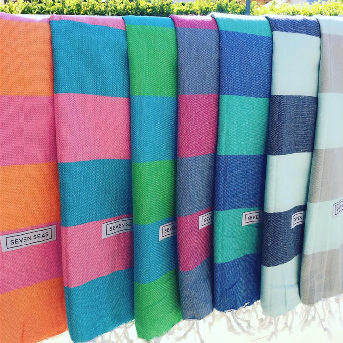 Seven Seas Turkish Towel / Sarong - Classic Sunny Stripe