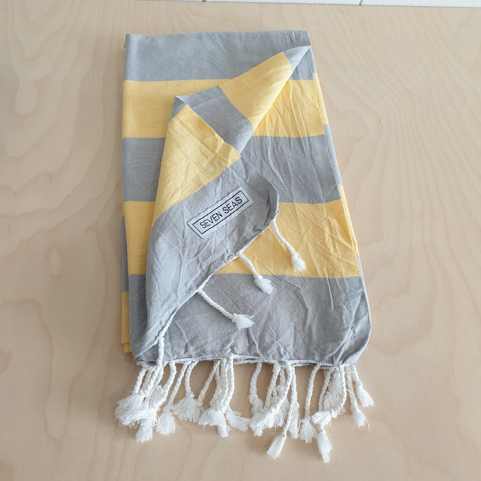 Seven Seas Turkish Towel / Sarong - Classic Sunny Stripe
