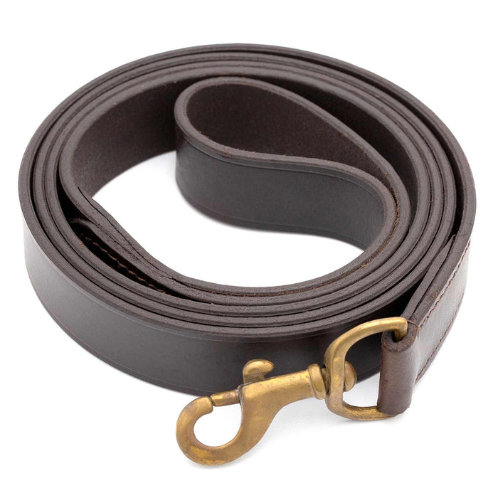 Six-Foot Flat Leather Lead with Brass Hardware