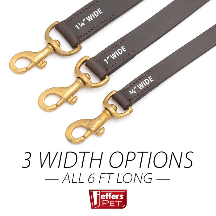Six-Foot Flat Leather Lead with Brass Hardware