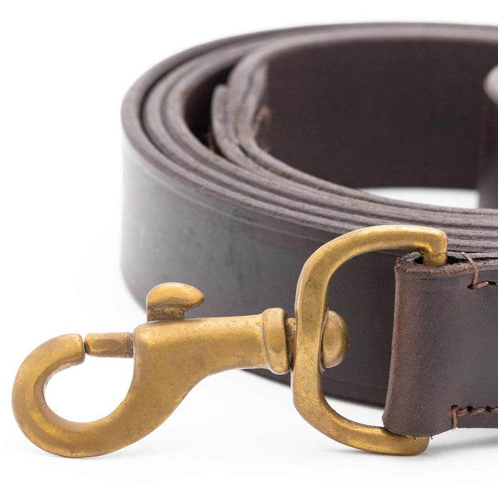 Six-Foot Flat Leather Lead with Brass Hardware