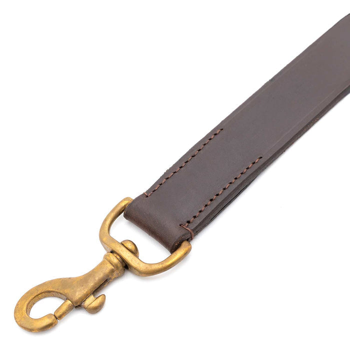 Six-Foot Flat Leather Lead with Brass Hardware