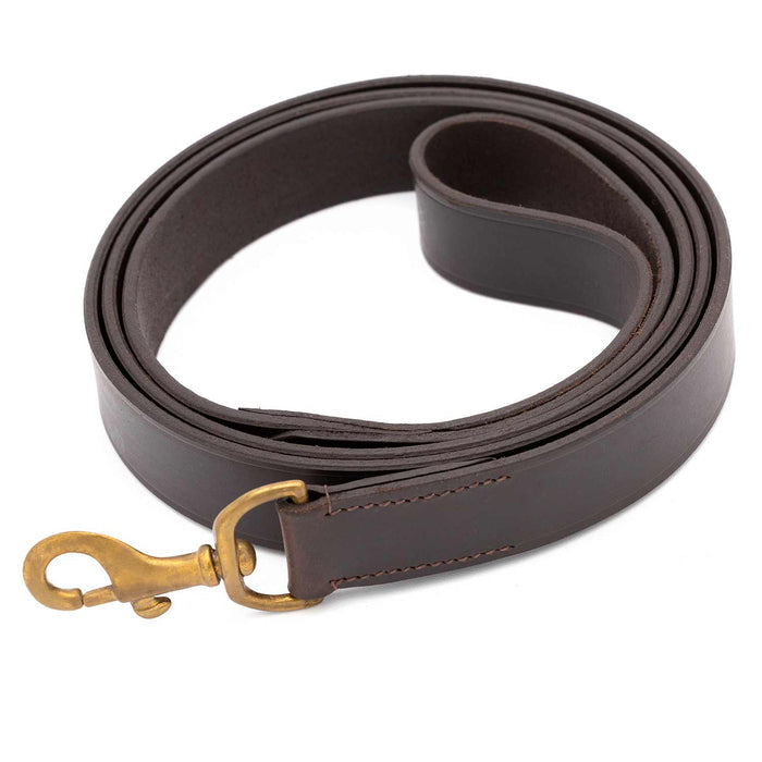 Six-Foot Flat Leather Lead with Brass Hardware